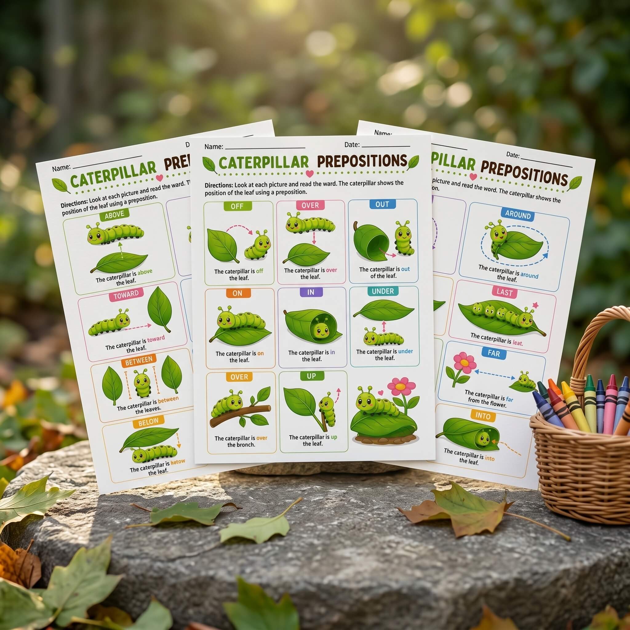 FREEBIE-Caterpillar-Prepositions-3-pages